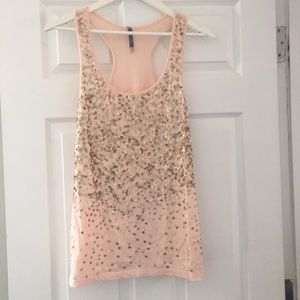 Pink sequin tank top